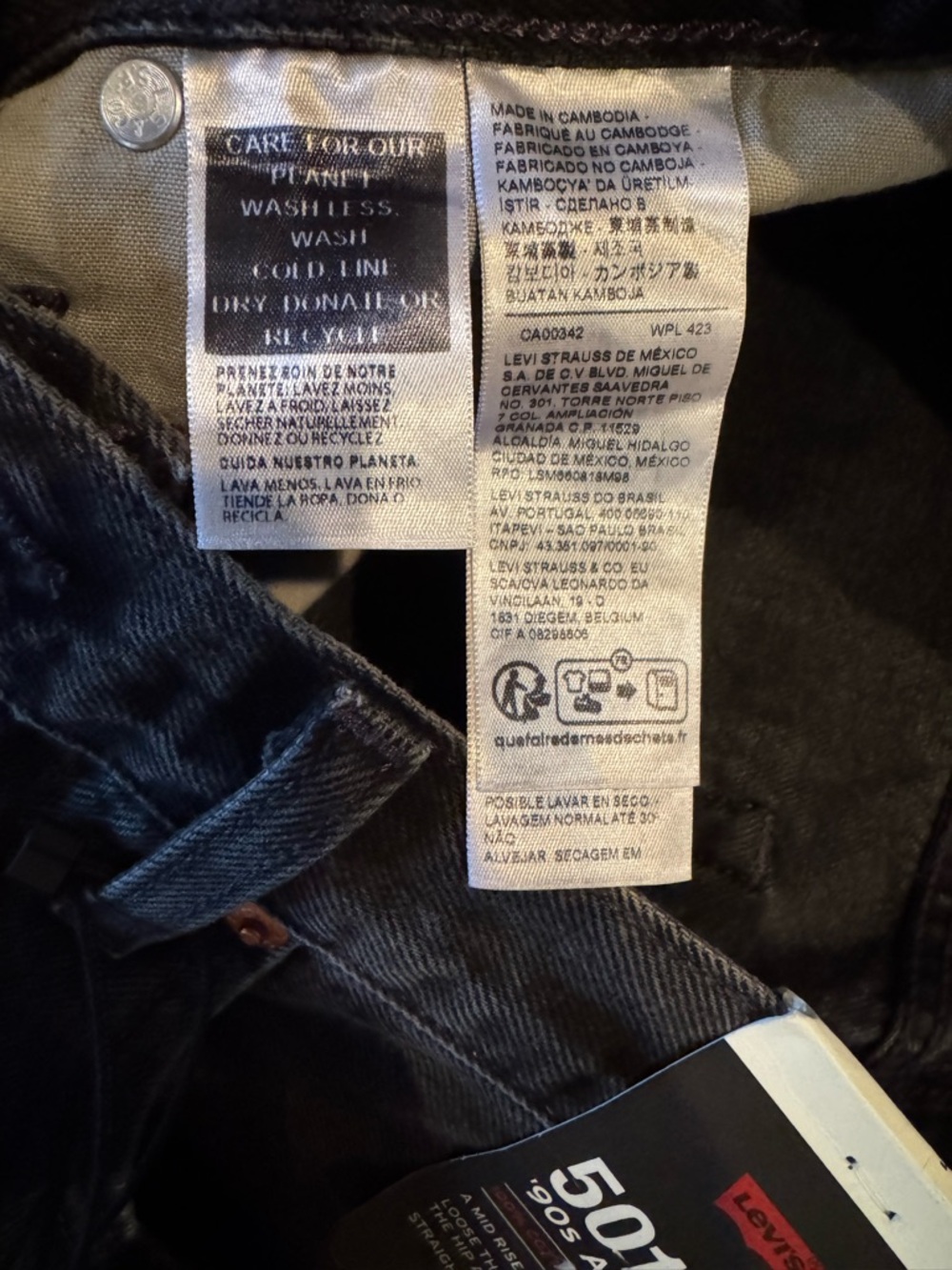 Levi’s 501 90s Ankle Jeans Women’s Black Denim 30x27 NWT - Picture 5 of 8